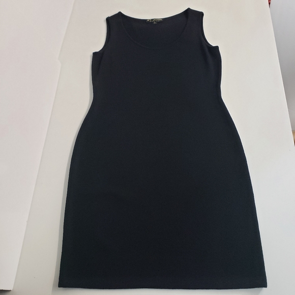 St John Basics Black Santana Knit Sleeveless Sheath Dress Size 10 - Picture 6 of 12